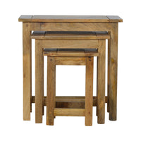 Solid Wood Stool Set of 3 Footstool