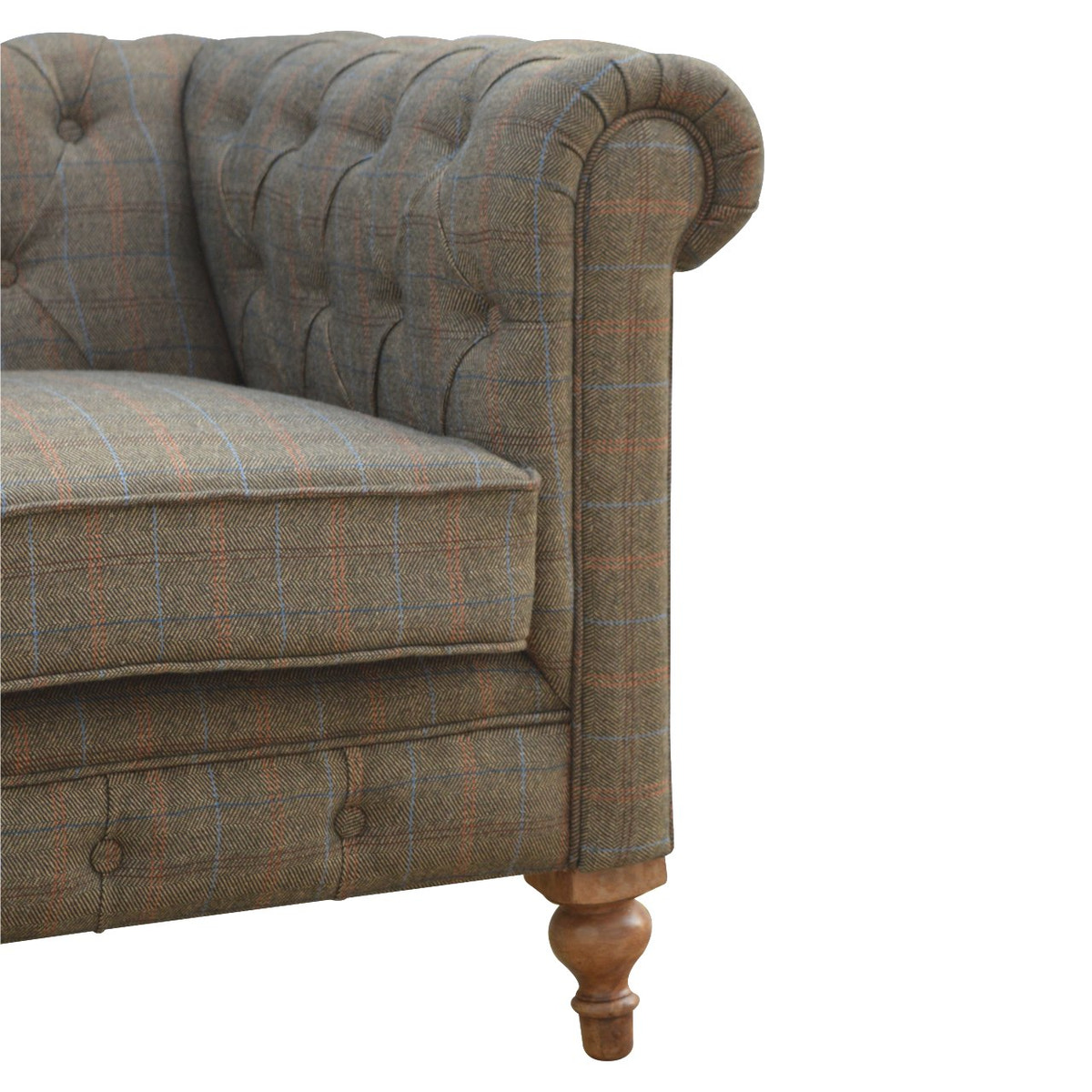 Multi Tweed 3 Seat Chesterfield Chest of Drawers