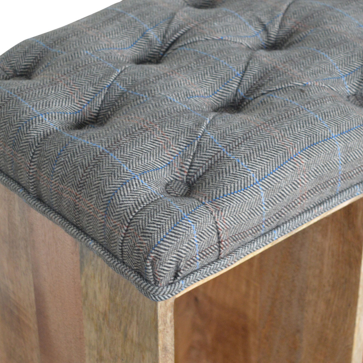 Multi Tweed Open Shoe Storage Bench | Hidden Storage