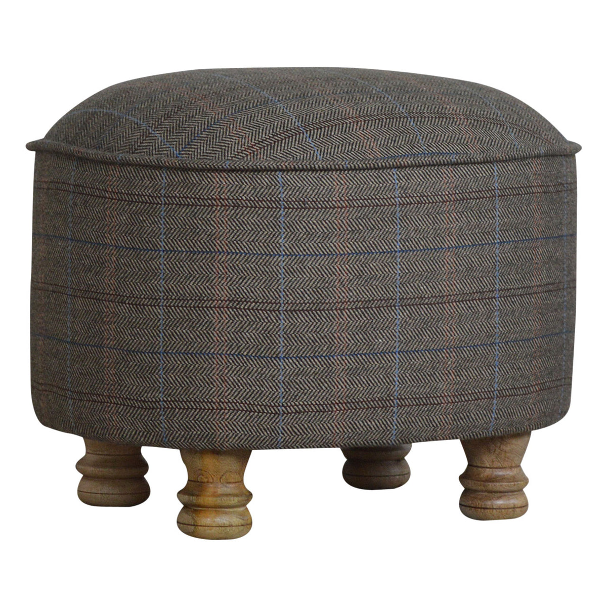 Oval Multi Tweed Foot Footstool
