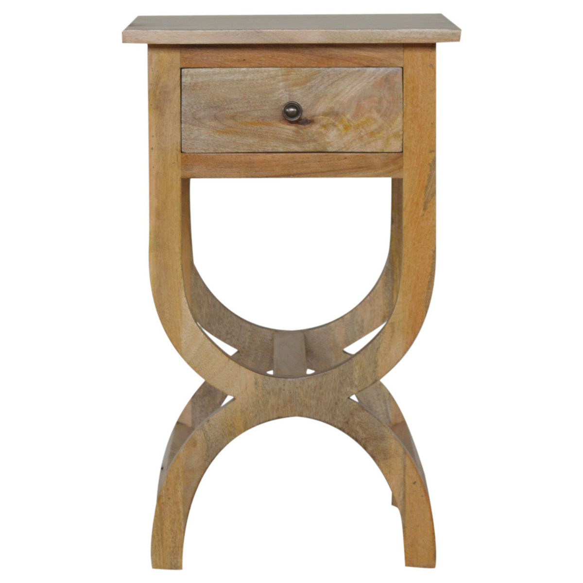 Oak-ish Serpentine Bedside Table