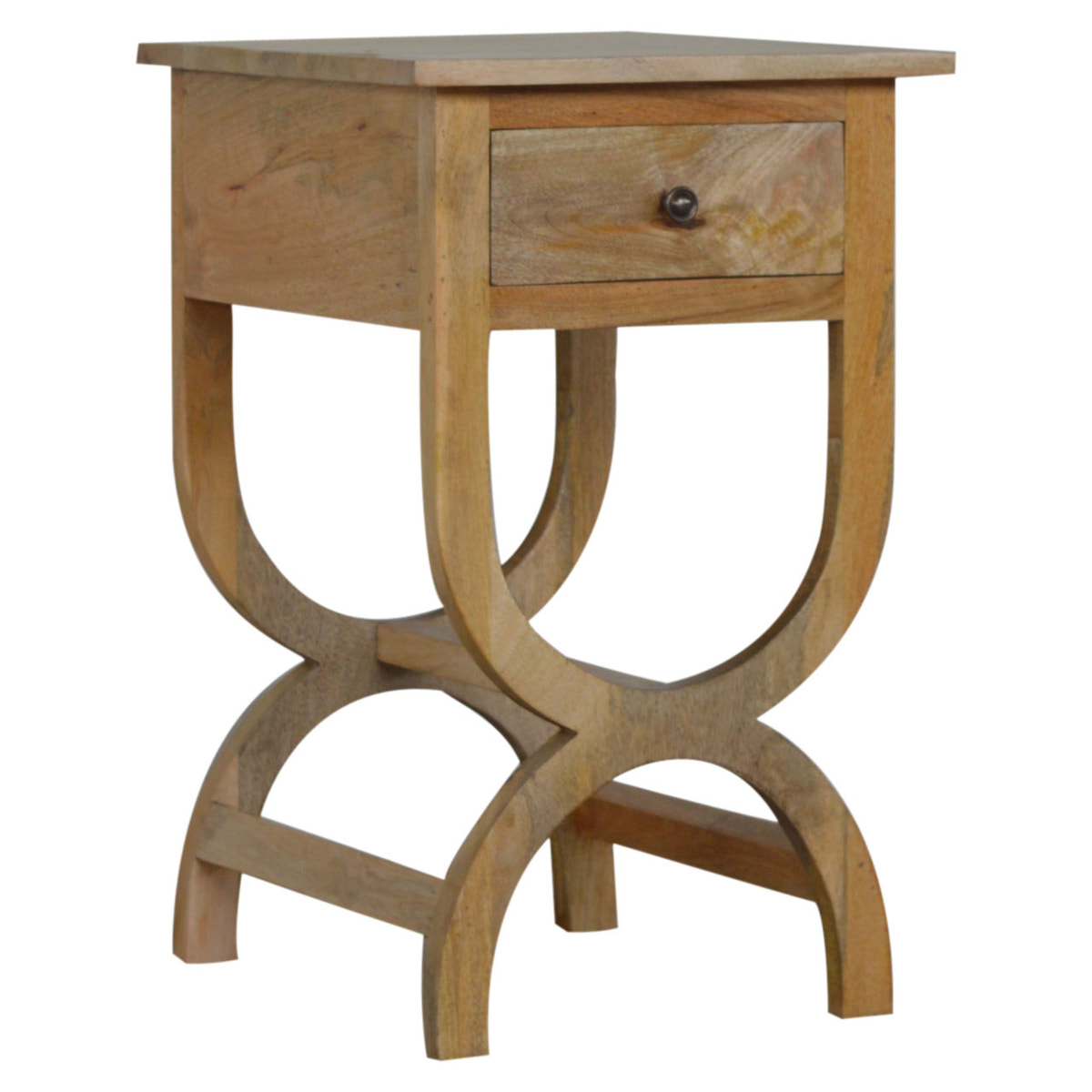 Oak-ish Serpentine Bedside Table