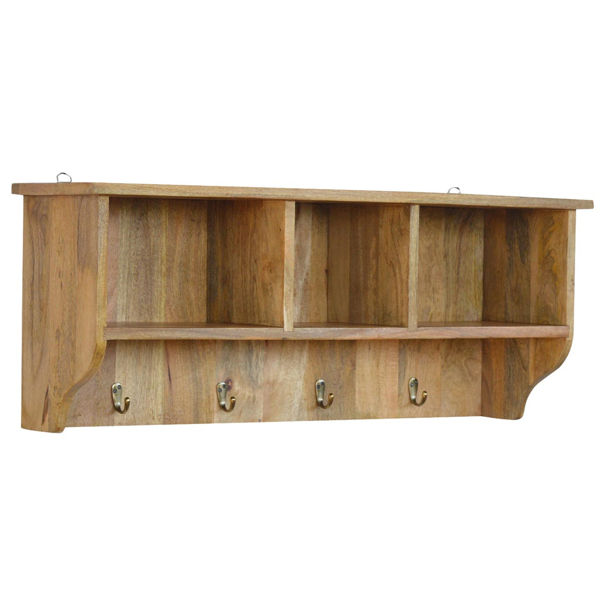 Floating Coat Rack with 3 Shelves Accent Piece