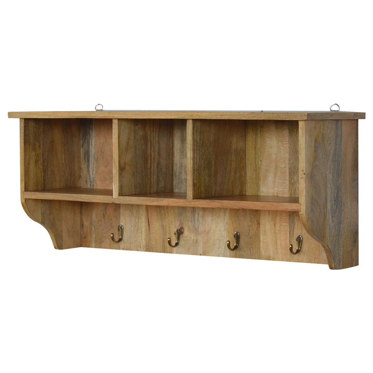 Floating Coat Rack with 3 Shelves Accent Piece