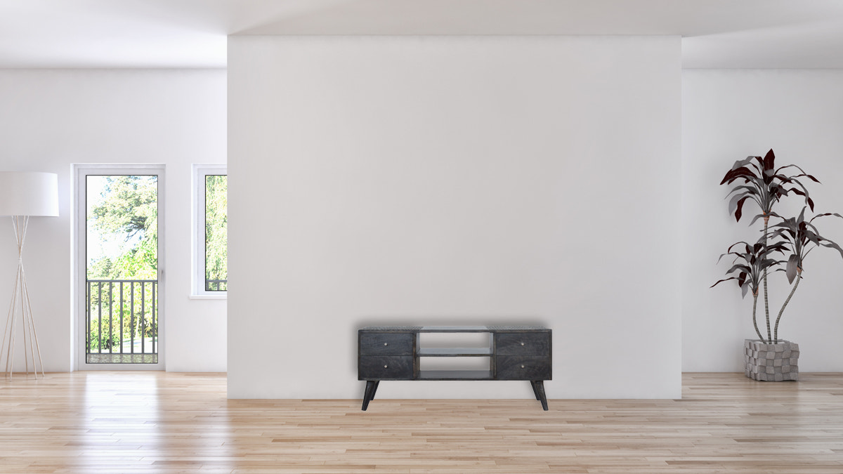 Ash Black 4 Drawer Media Unit