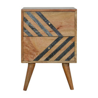 Slate Pattern Bedside Table