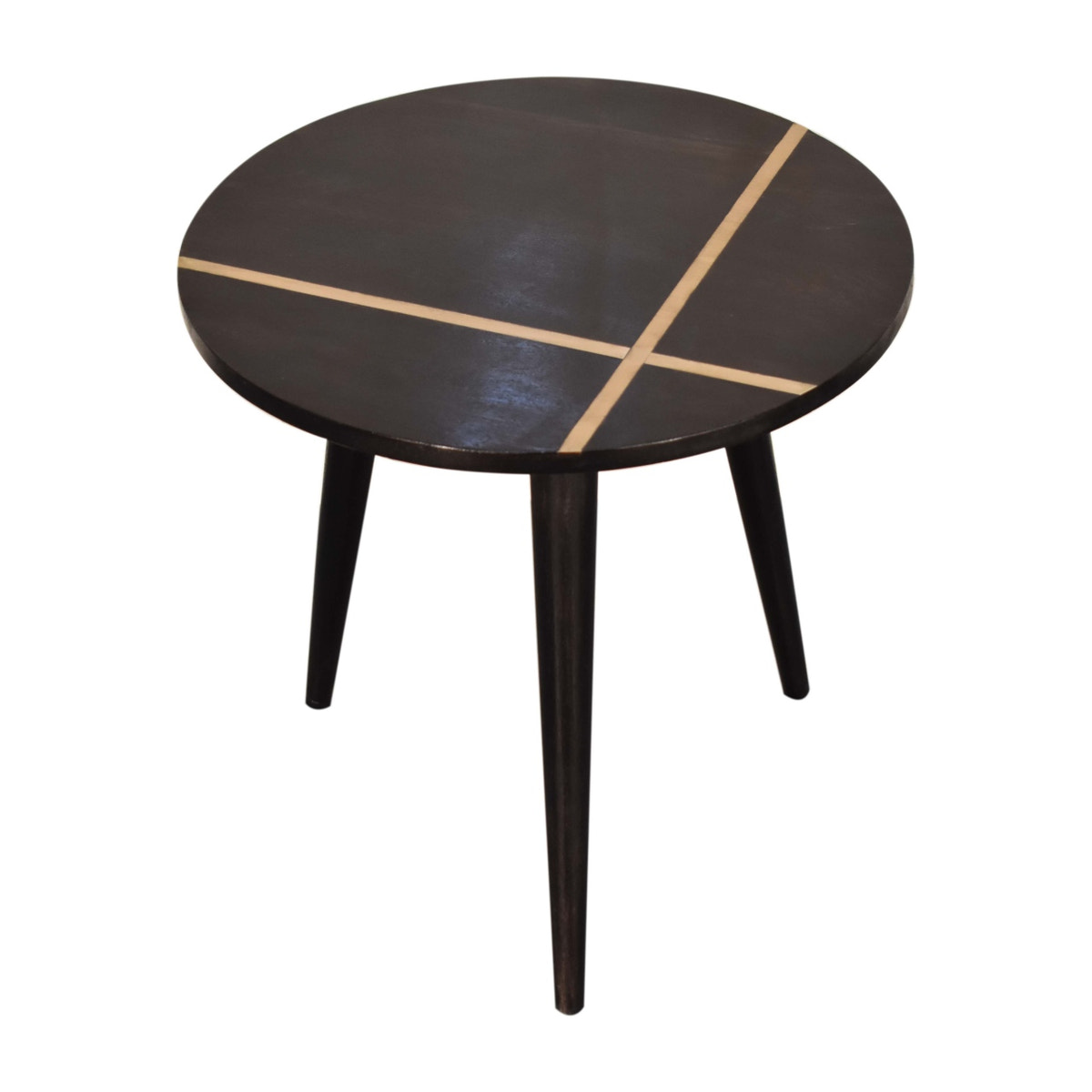 Walnut Gold Inlay End Table Accent Piece