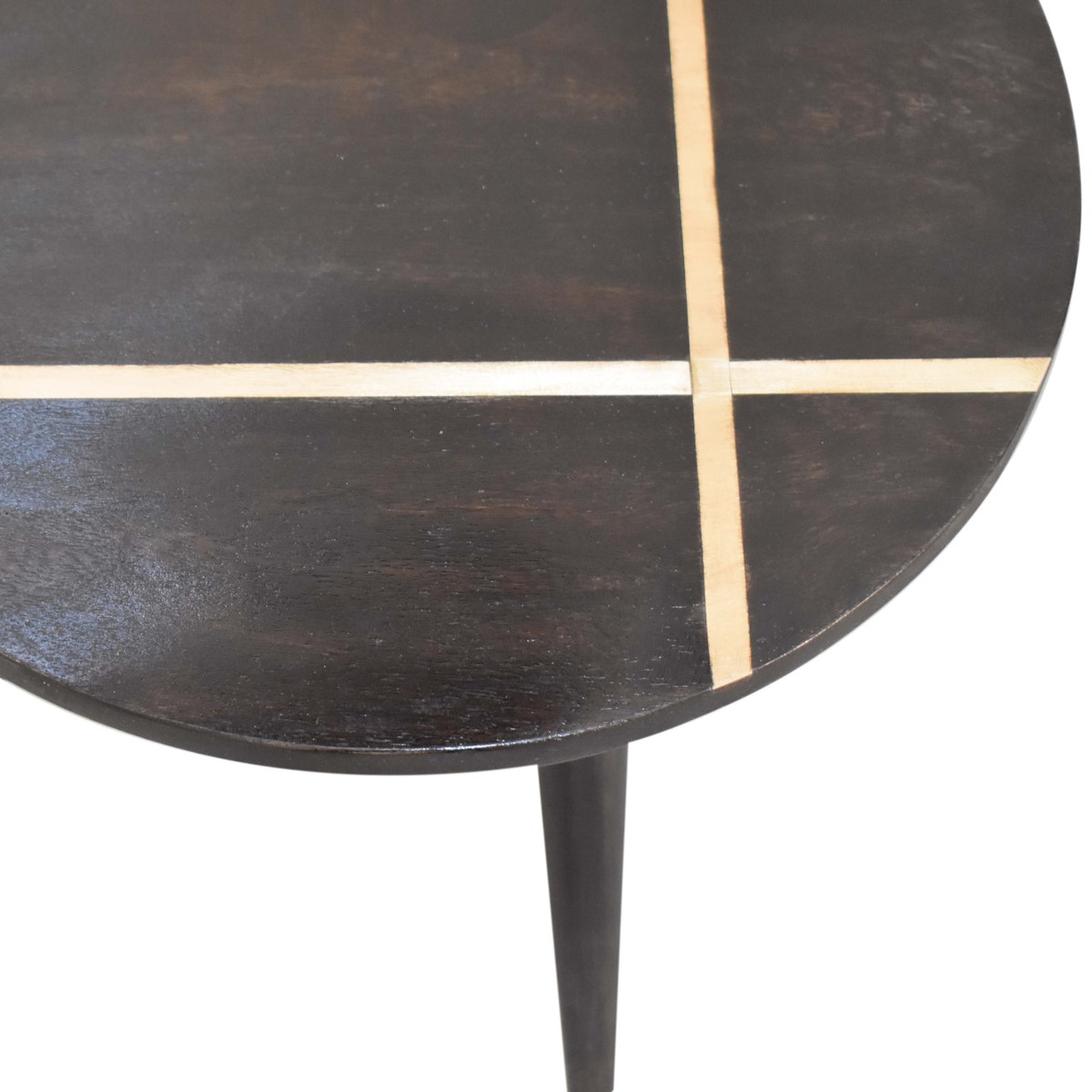Walnut Gold Inlay End Table Accent Piece