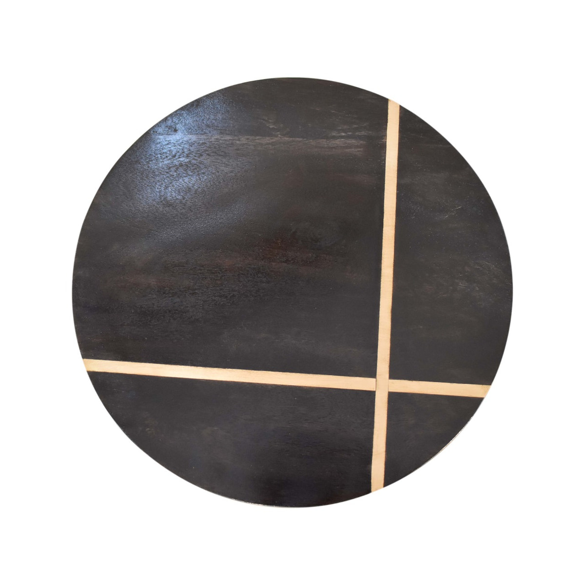 Walnut Gold Inlay End Table Accent Piece