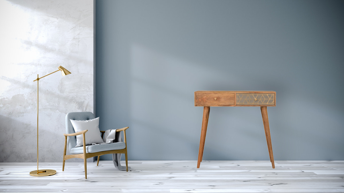 Dice Console Table | Oak Mango Wood