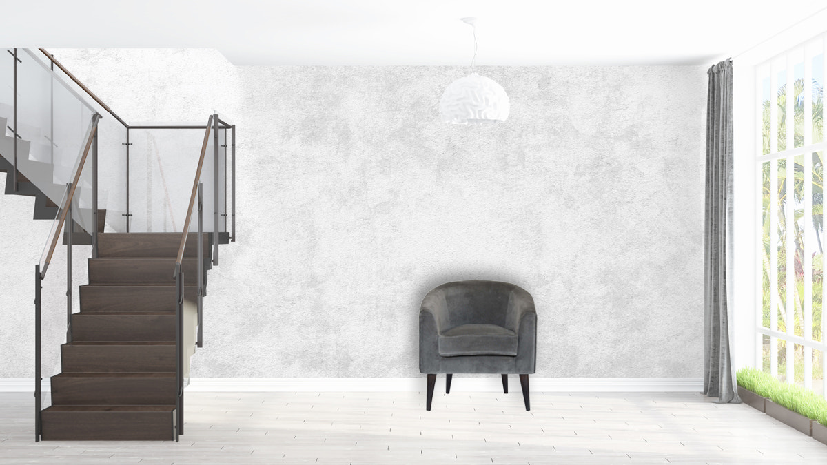 Grey Velvet Nordic Style Armchair