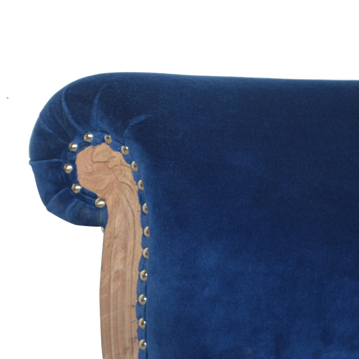 Royal Blue Studded Chair | Cotton Velvet