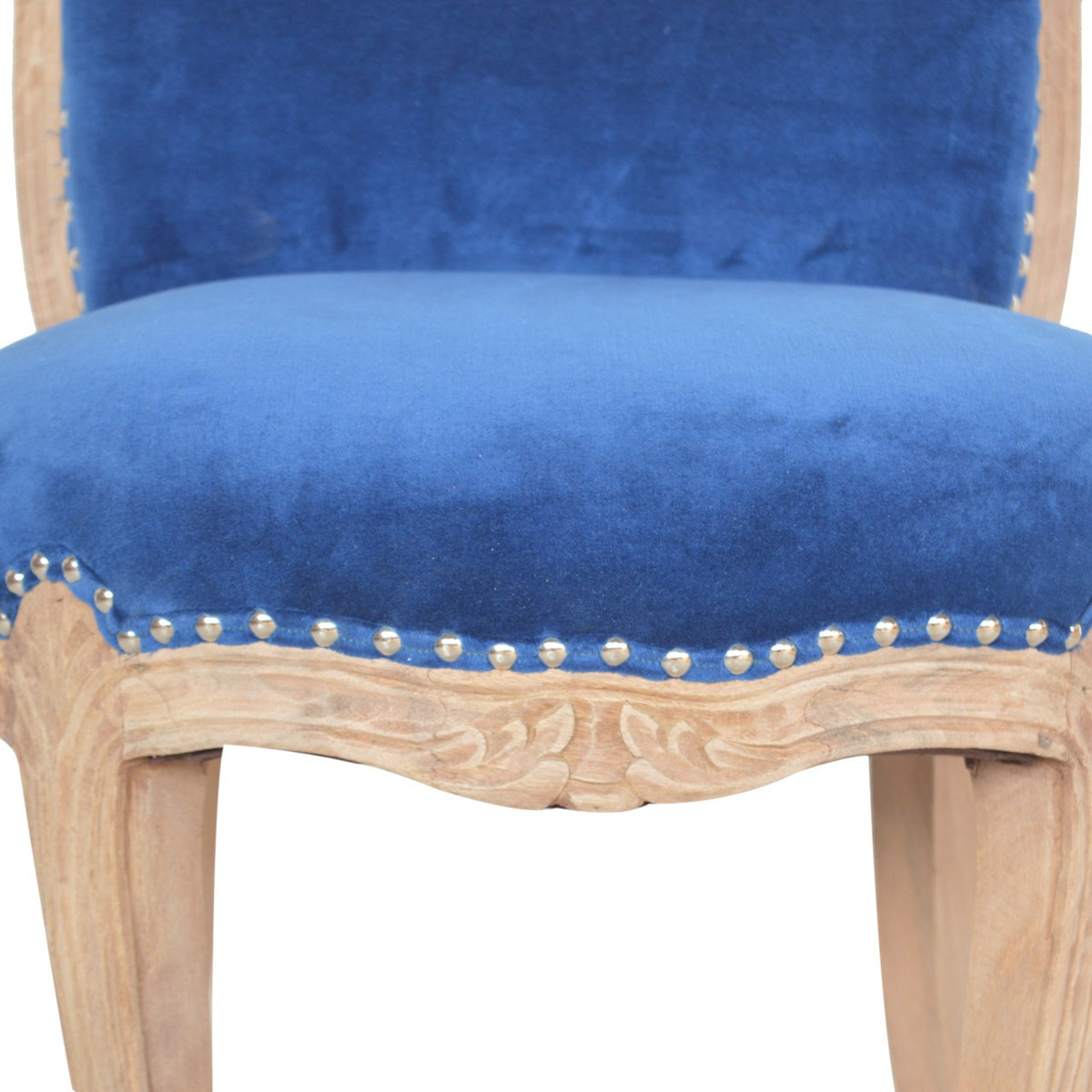 Royal Blue Studded Chair | Cotton Velvet