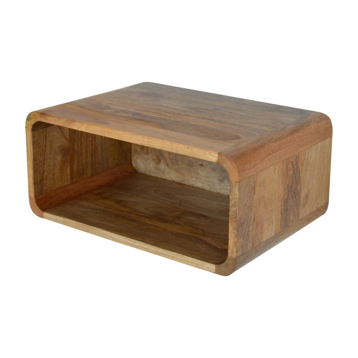 Wall Mounted Open Bedside Table | Oak Solid Mango Wood Wall-Mounted
