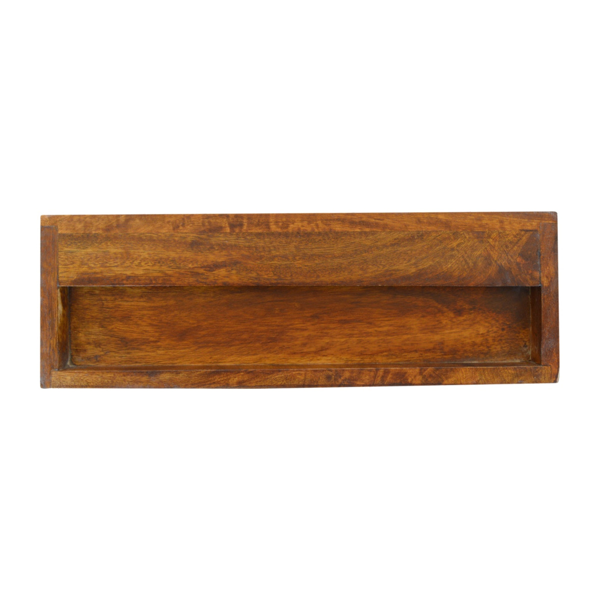 Wall Mounted Chevron Bedside Table | Chestnut Mango Wood Wall-Mounted