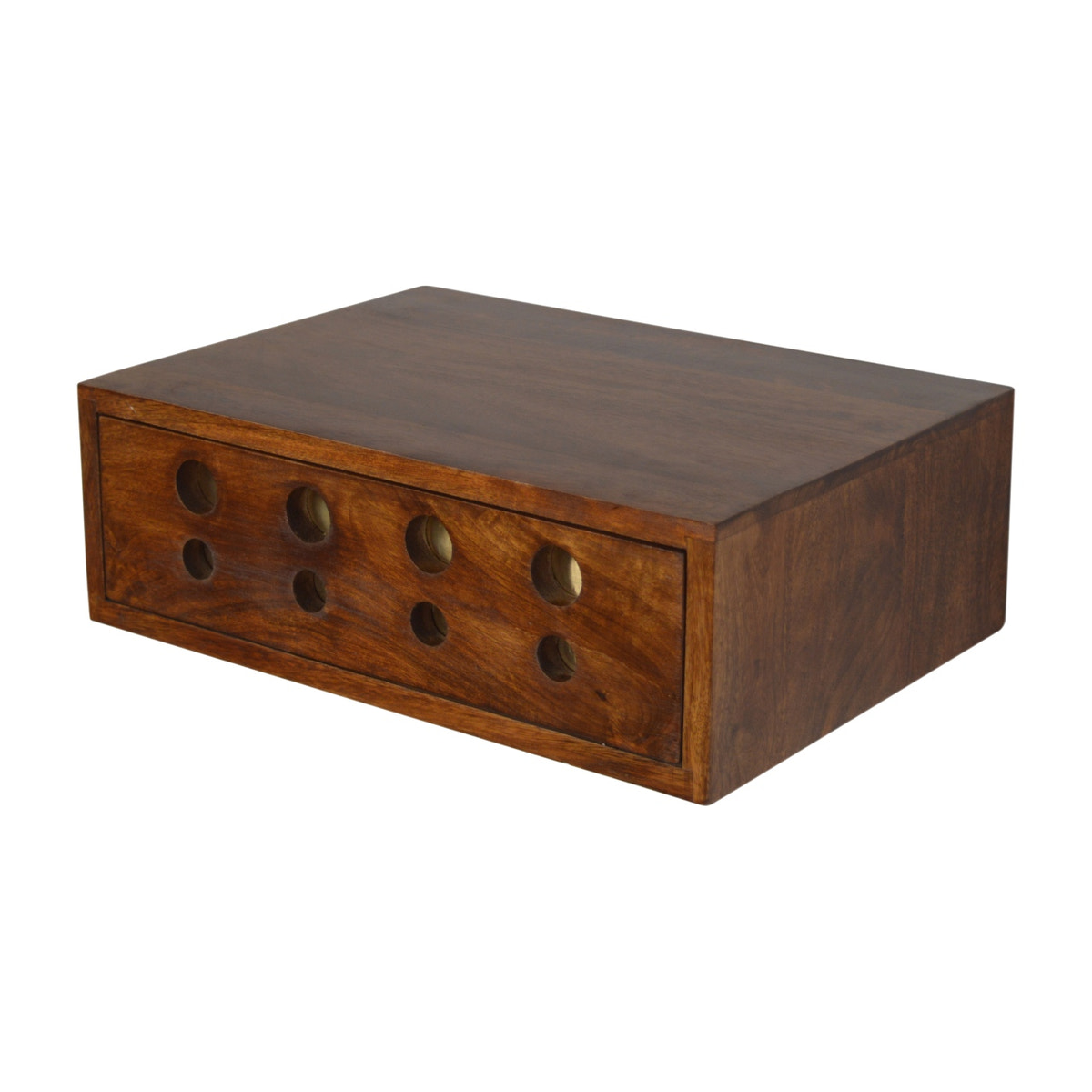 Floating Cut out Brass Bedside Table