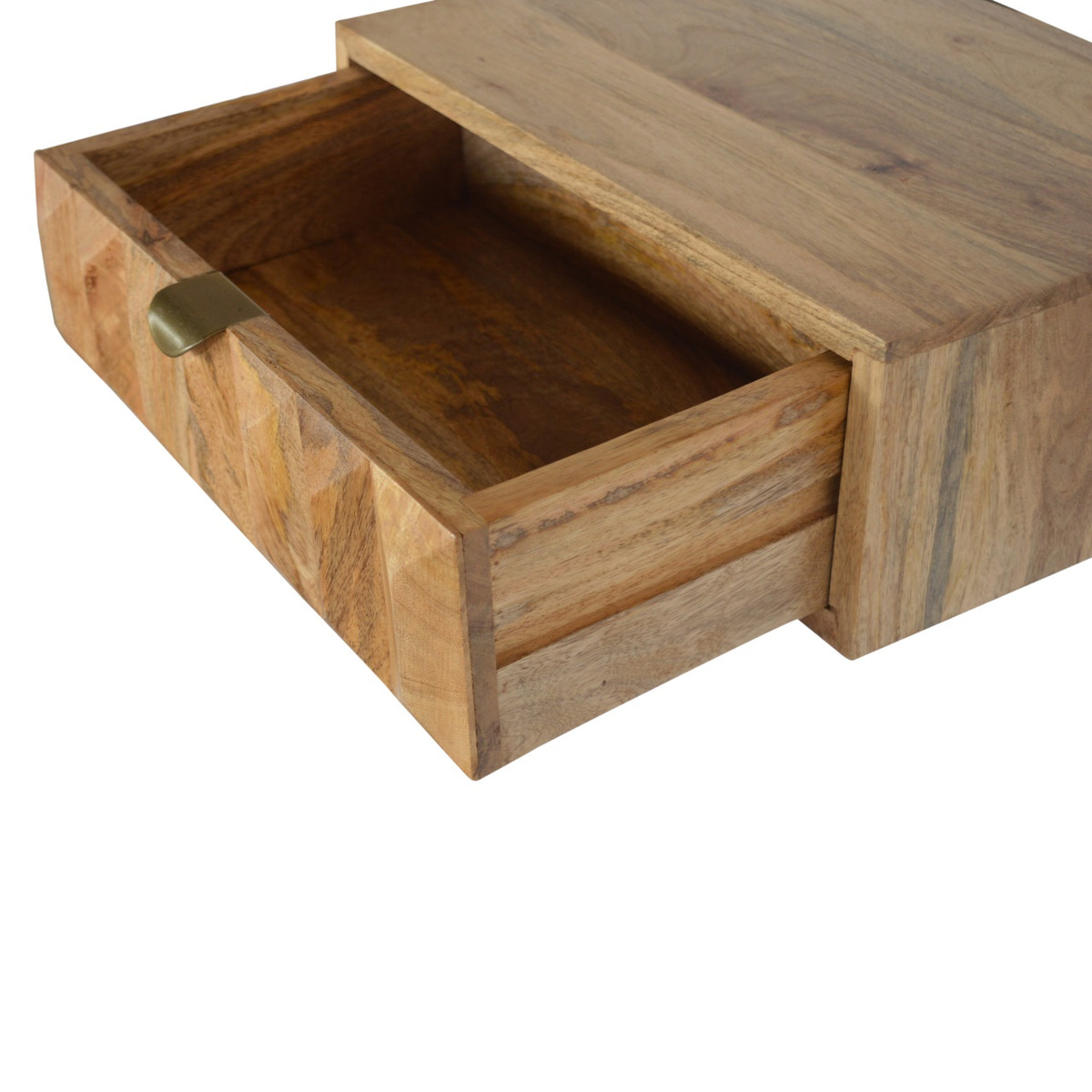 Wall Mounted Prism Bedside Table | Oak Solid Mango Wood Wall-Mounted