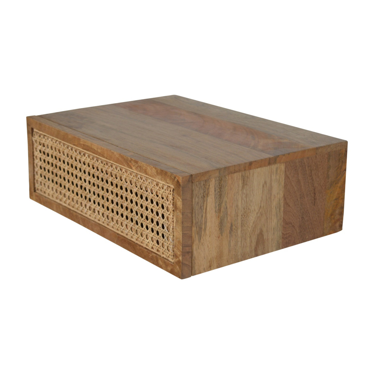 Wall Mounted Ratten Bedside Table | Oak Rattan Wall-Mounted