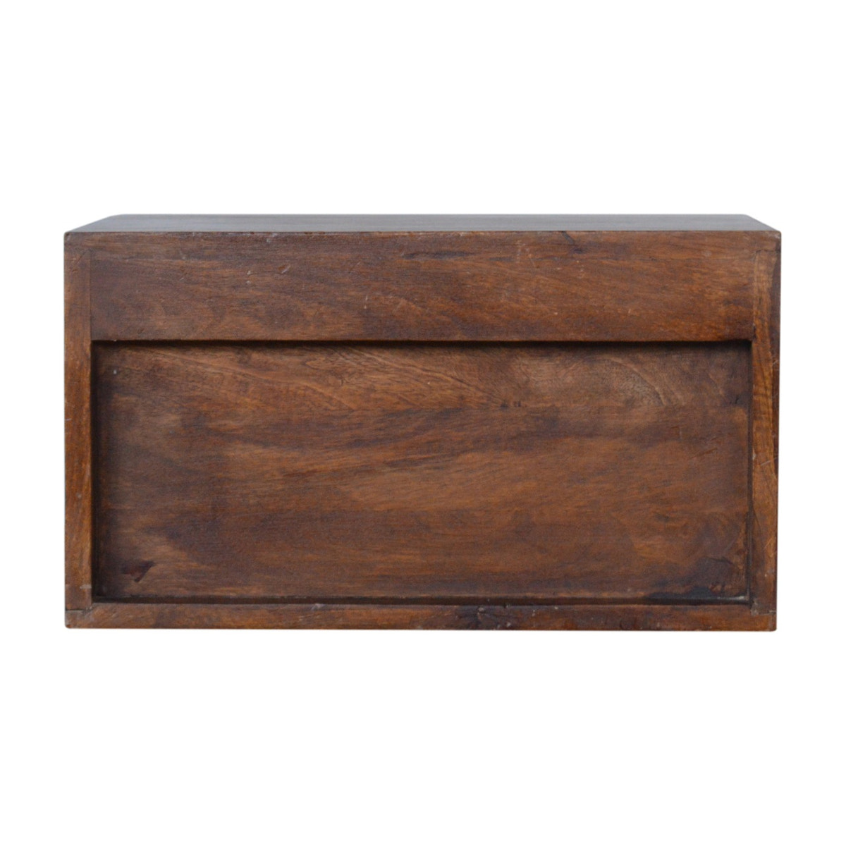 Floating Brass Handle Bedside Table | Chestnut Solid Mango Wood