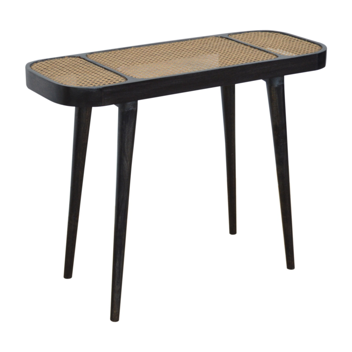 Larissa Carbon Black Console Table | Rattan