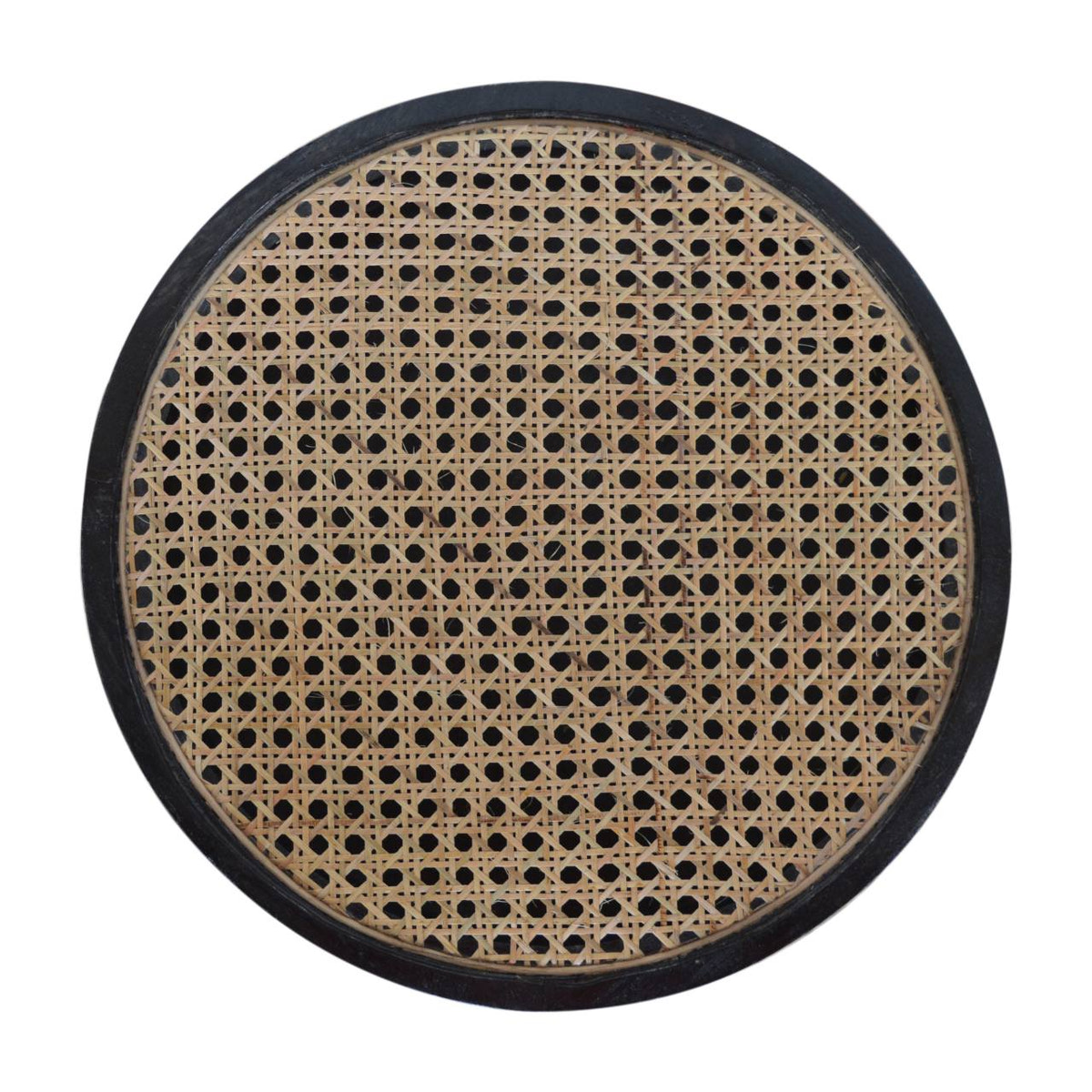 Carbon Black Rattan End Table Accent Piece