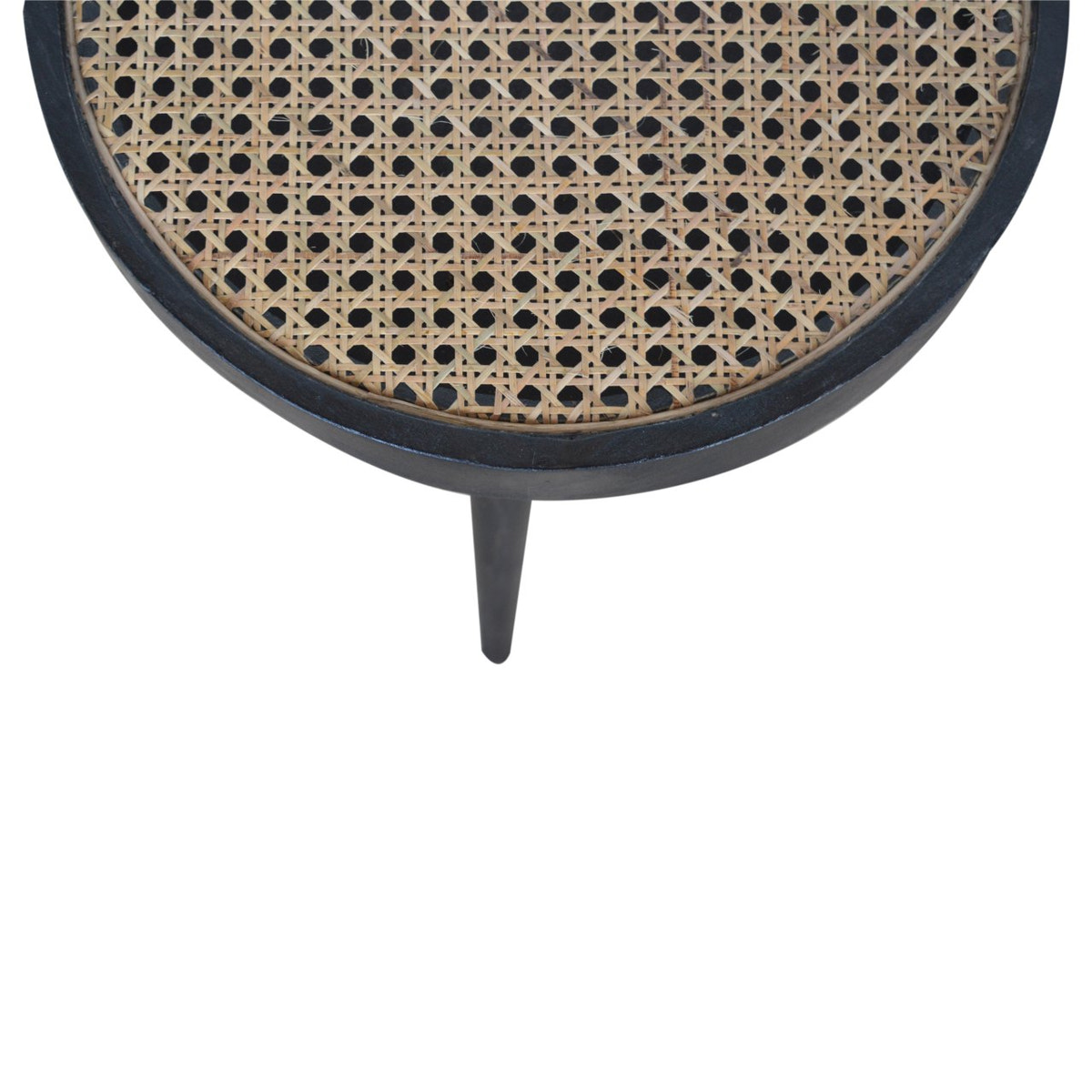 Carbon Black Rattan End Table Accent Piece