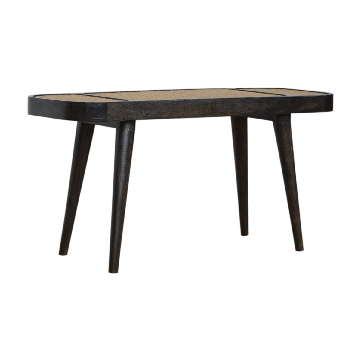 Larissa Carbon Black Bench | Rattan