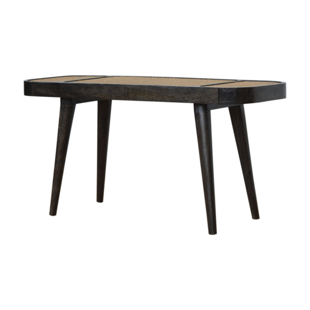Larissa Carbon Black Bench | Rattan