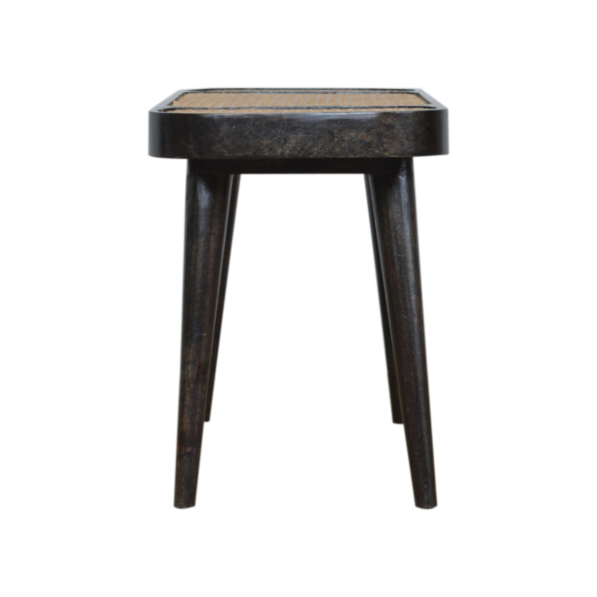Larissa Carbon Black Bench | Rattan