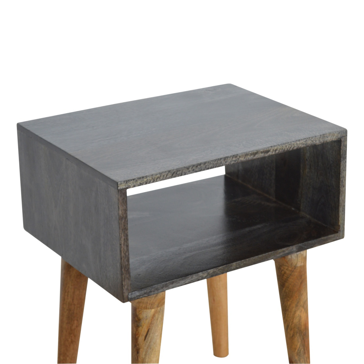 Carbon Black Open Bedside Table