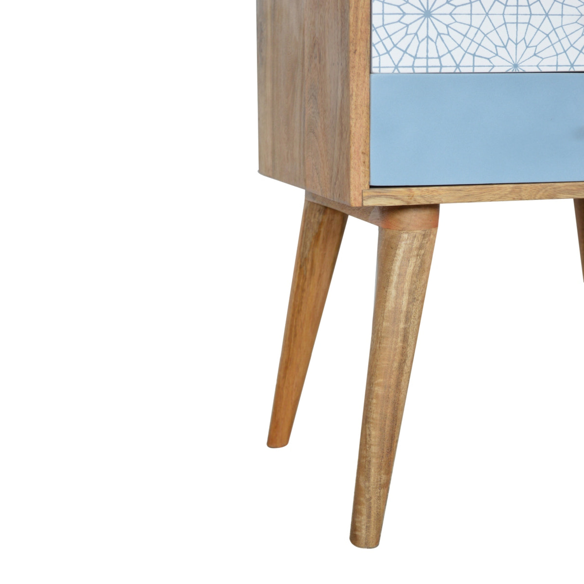 Blue Patterned Bedside Table