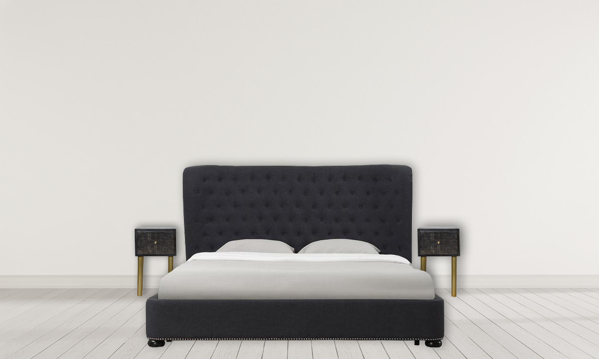 Doha Bedside Table | Black Solid Mango Wood