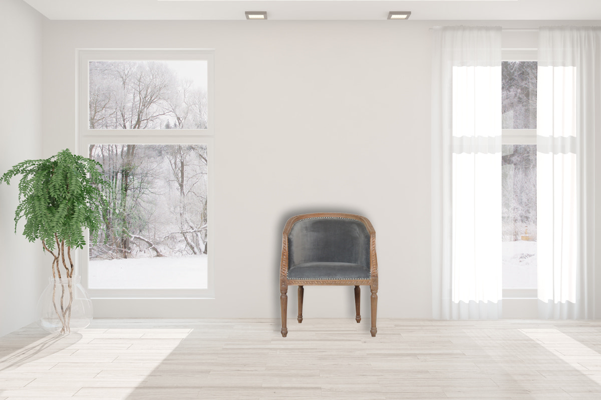 Grey Velvet Occasional Chair