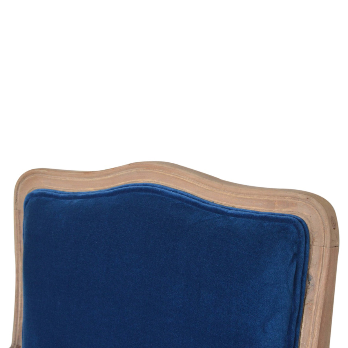 Royal Blue Velvet French Chair | Cotton Velvet Hand-Carved