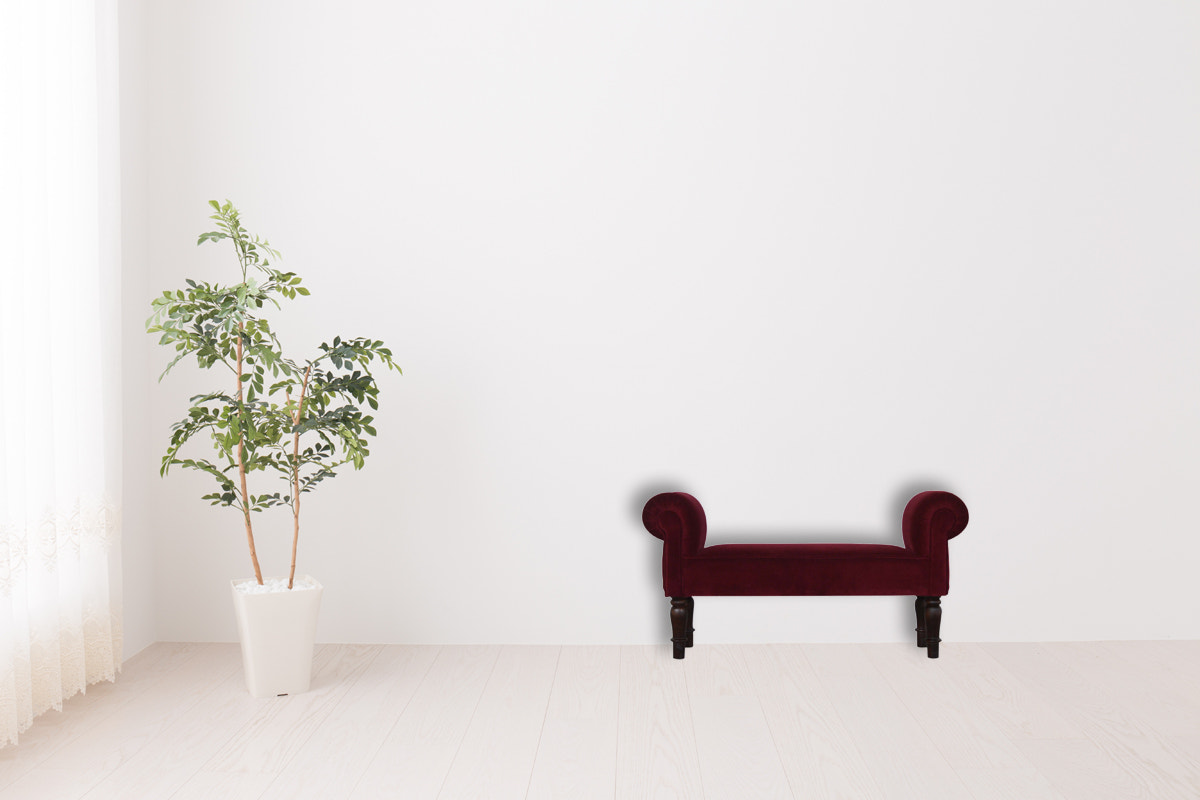 Wine Red Velvet Bench | Cotton Velvet