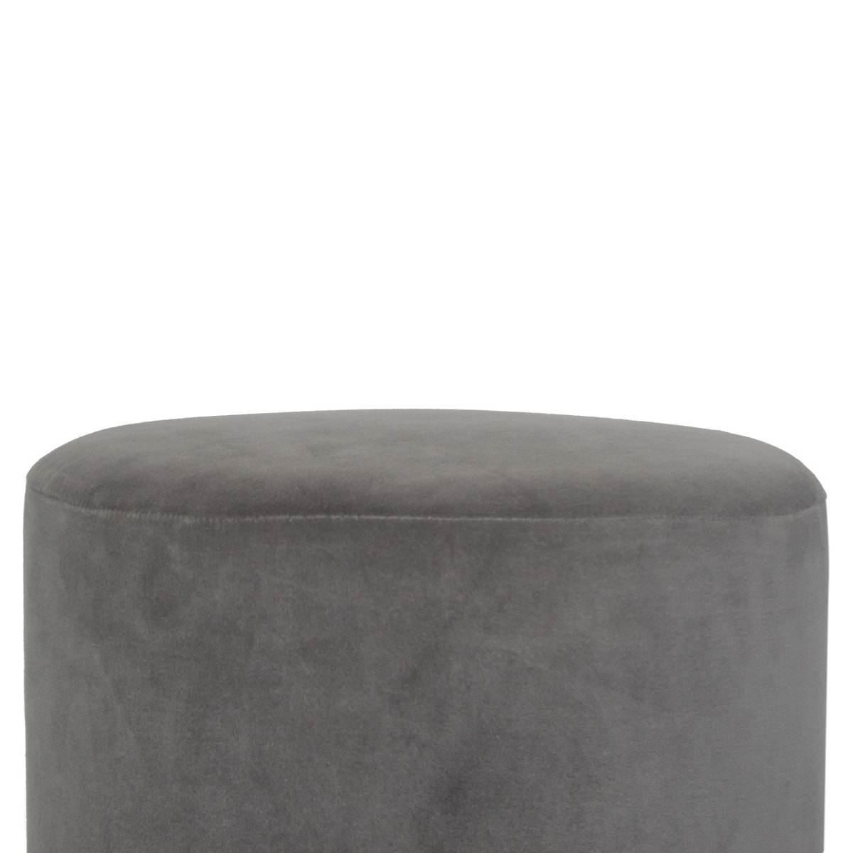 Grey Velvet Wooden Footstool | Cotton Velvet