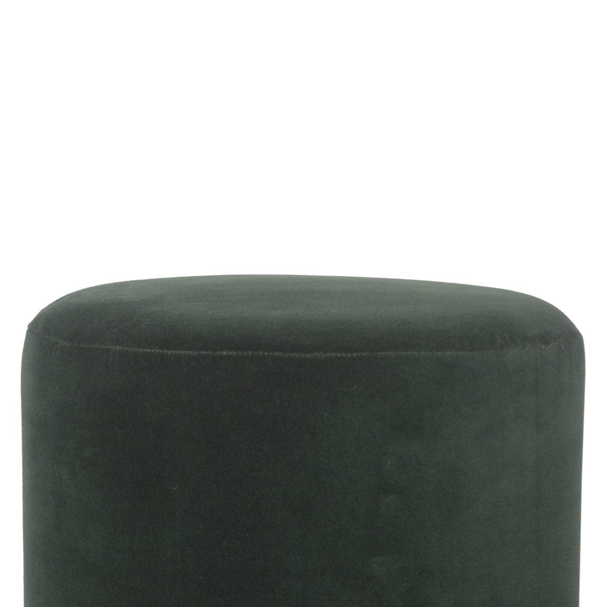 Emerald Footstool with Wood Base | Velvet