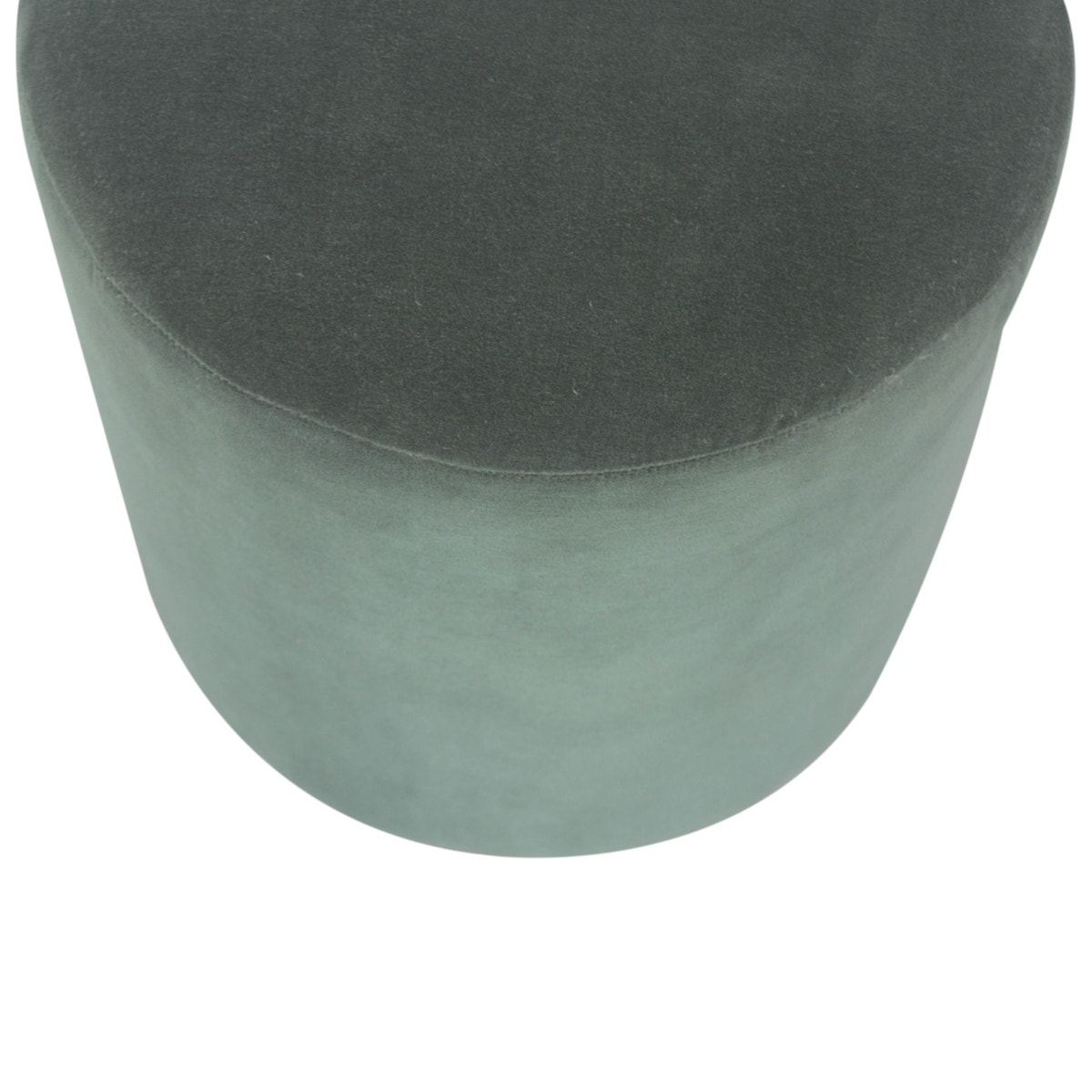 Emerald Footstool with Wood Base | Velvet