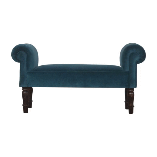 Teal Velvet Bench | Cotton Velvet