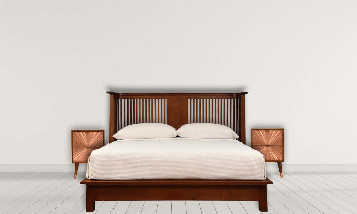 Manila Copper Bedside Table | Chestnut Mango Wood