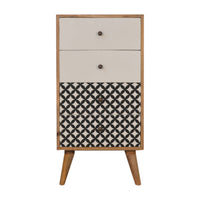 Diamond Screen Printed Tallboy Chest of Drawers