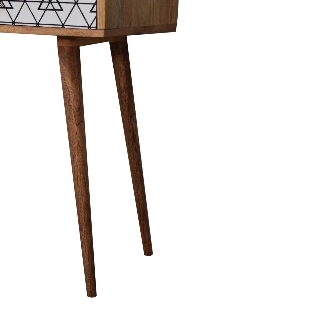 Triangular Long Console Table | Oak-Ish Solid Mango Wood