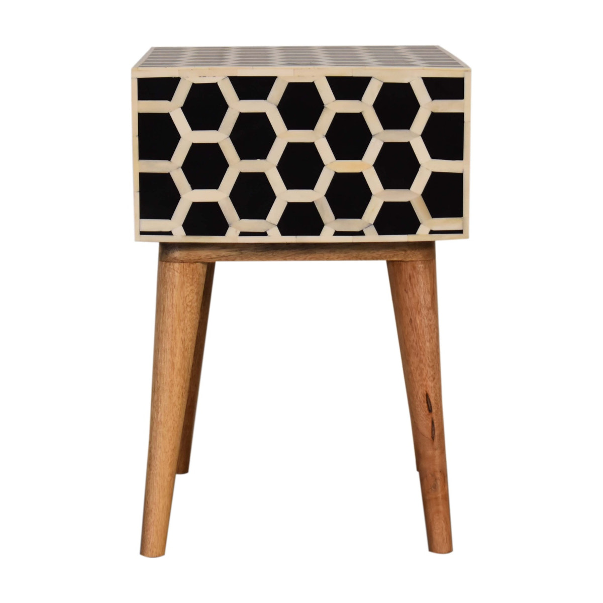 Honeycomb Bone Inlay Bedside Table