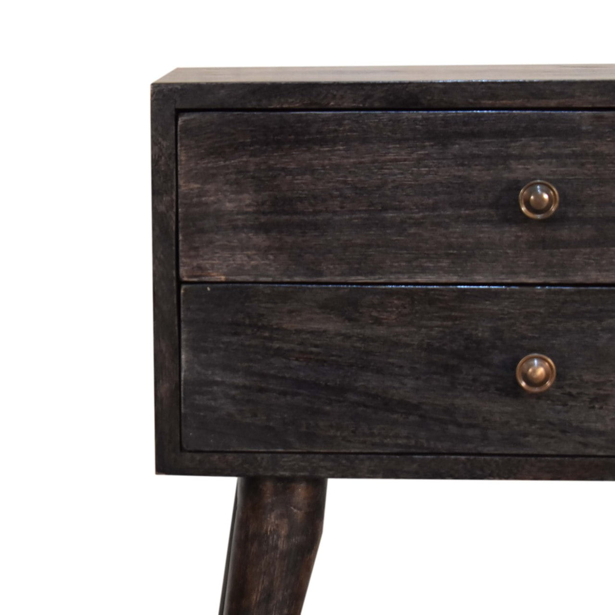Ash Black Modern Solid Wood Bedside Table