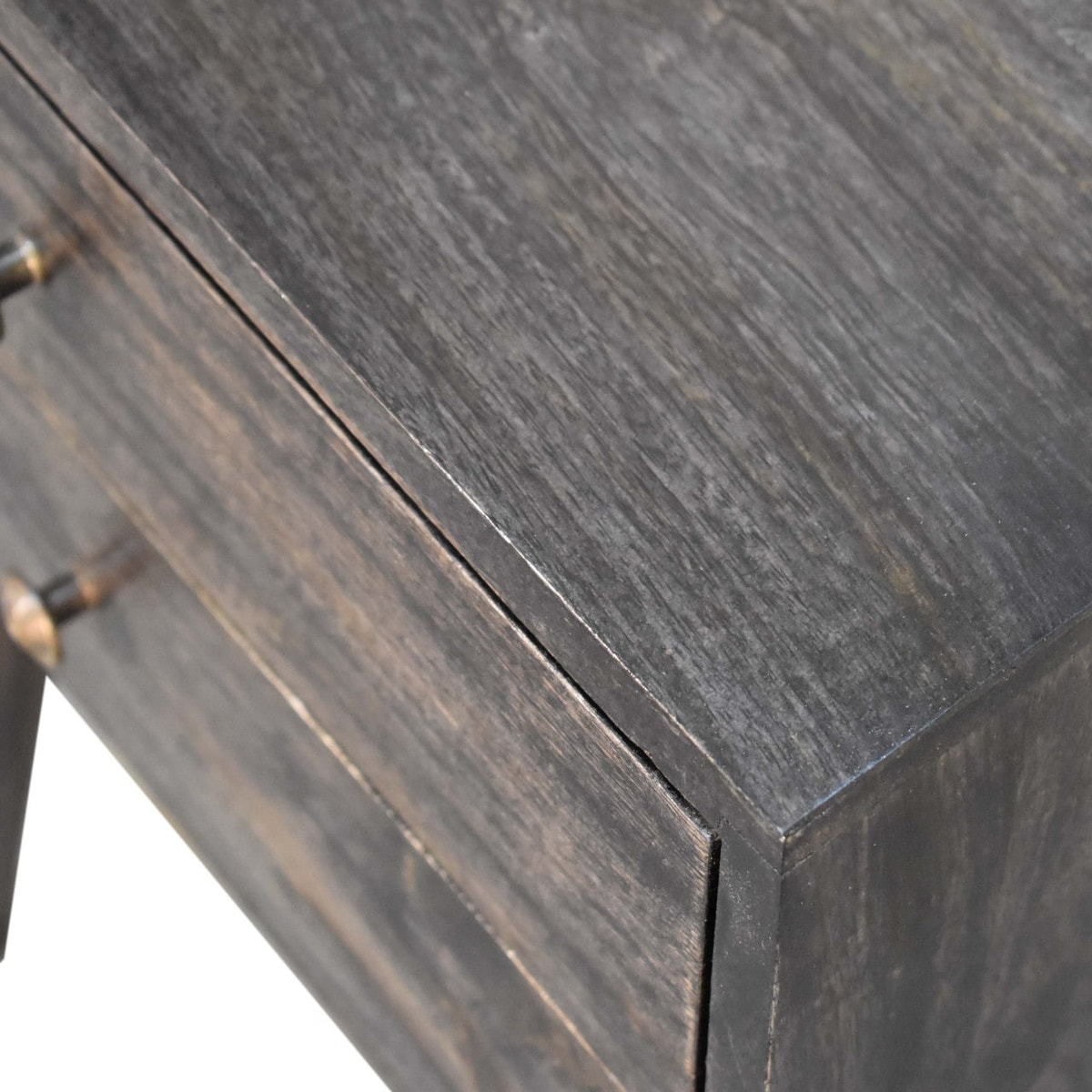 Ash Black Modern Solid Wood Bedside Table