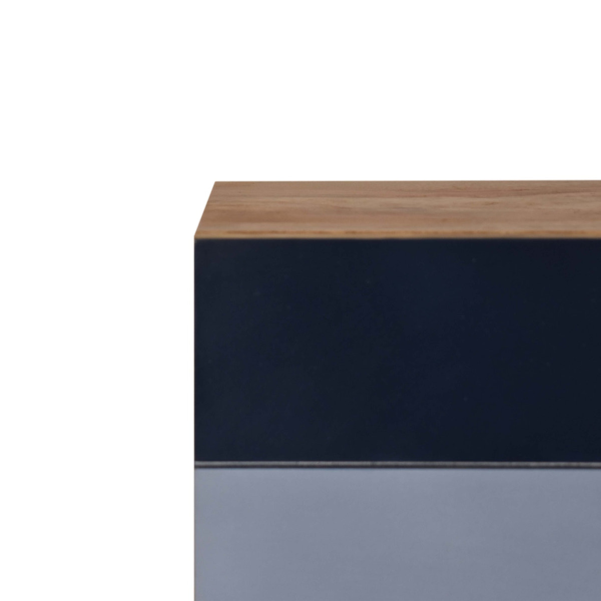 Quebec Blue Bedside Table | Hand-Painted Solid Mango Wood