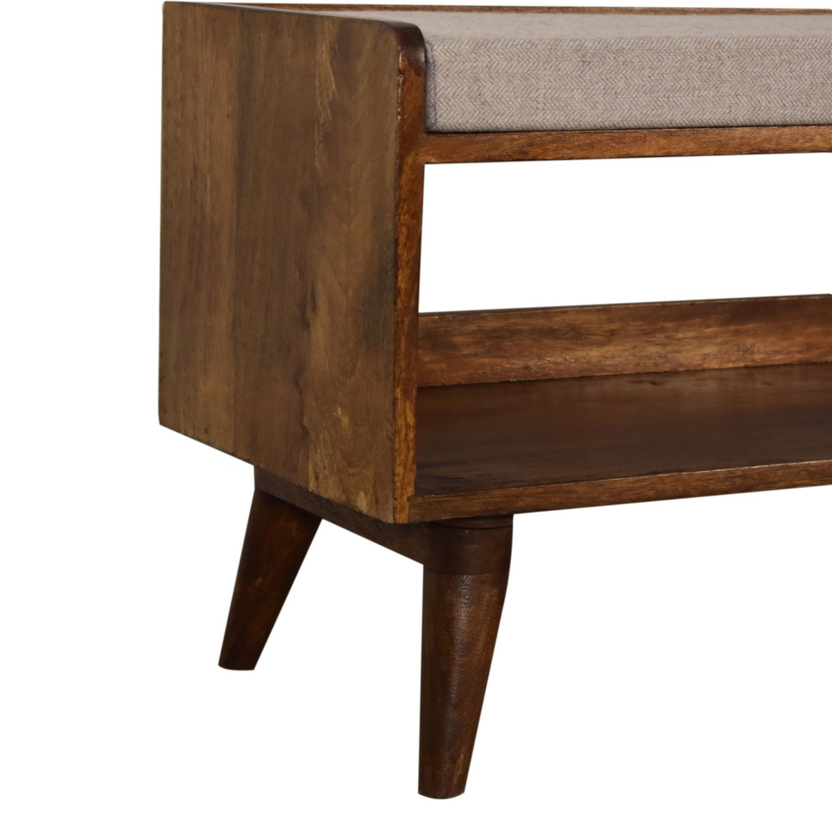 Brown Tweed Seat Pad Bench | Chestnut