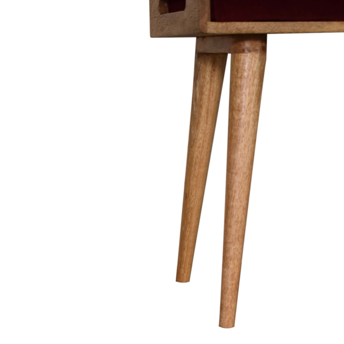 Wine Red Tray Style Footstool | Cotton Velvet