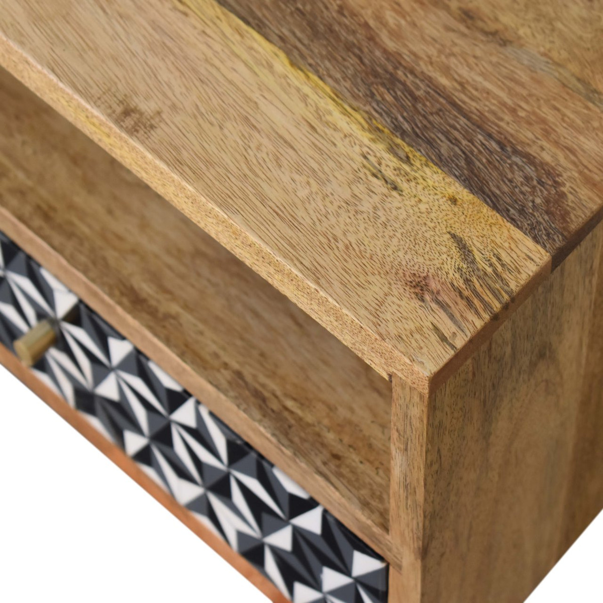 Mosaic Bedside Table | Oak Mango Wood