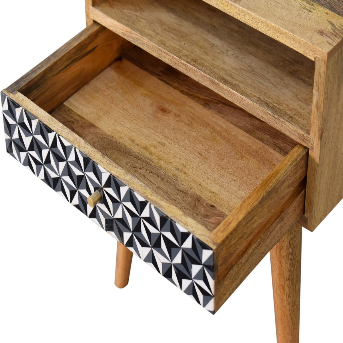 Mosaic Bedside Table | Oak Mango Wood